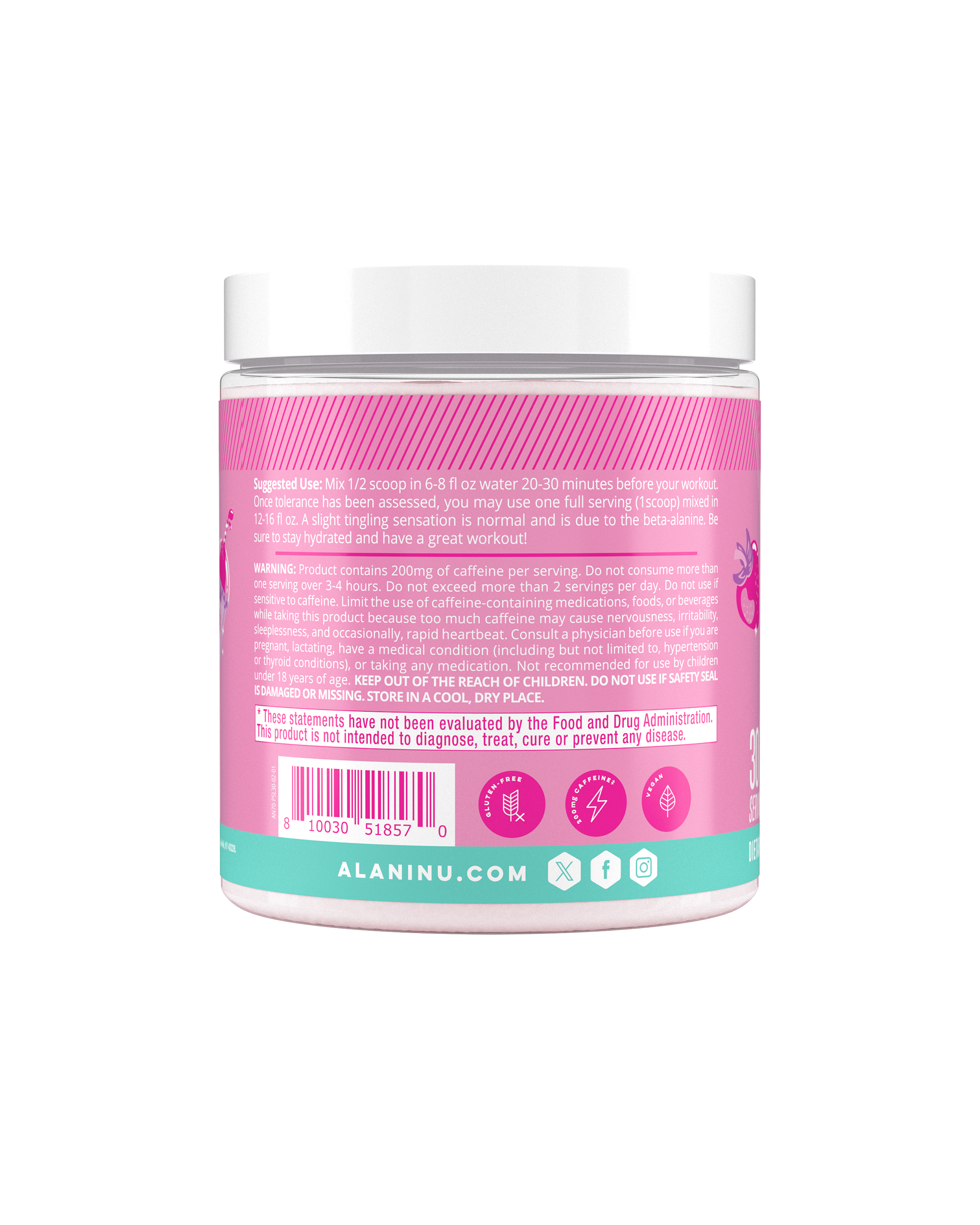 Pre-Workout - Pink Slush - Pantry Ready Pre Workout Drink Mix