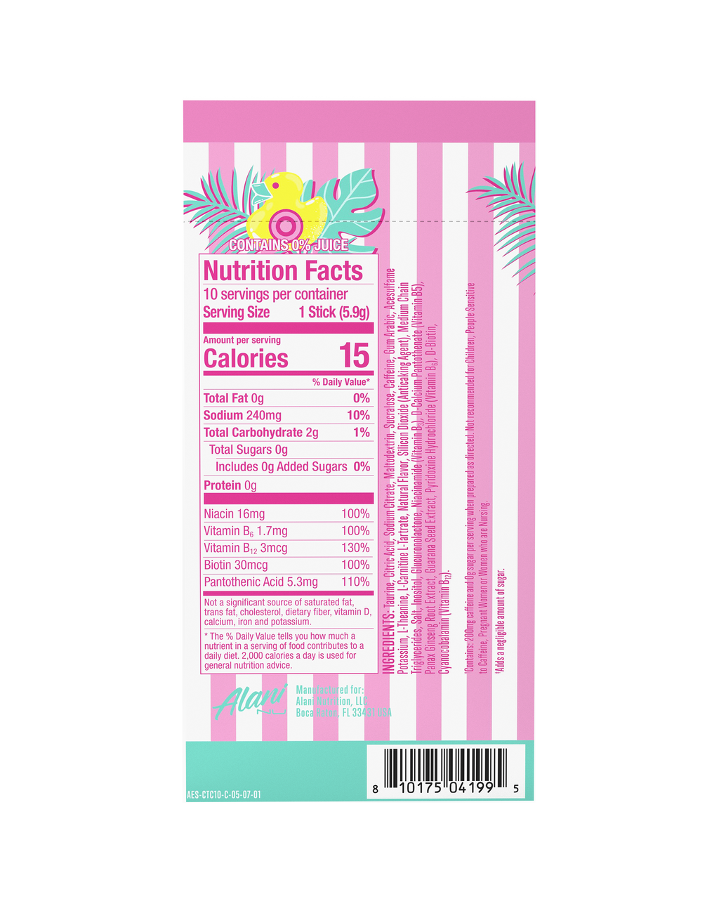Energy Sticks - Cotton Candy - Morning Ready Pre Workout Drink Mix