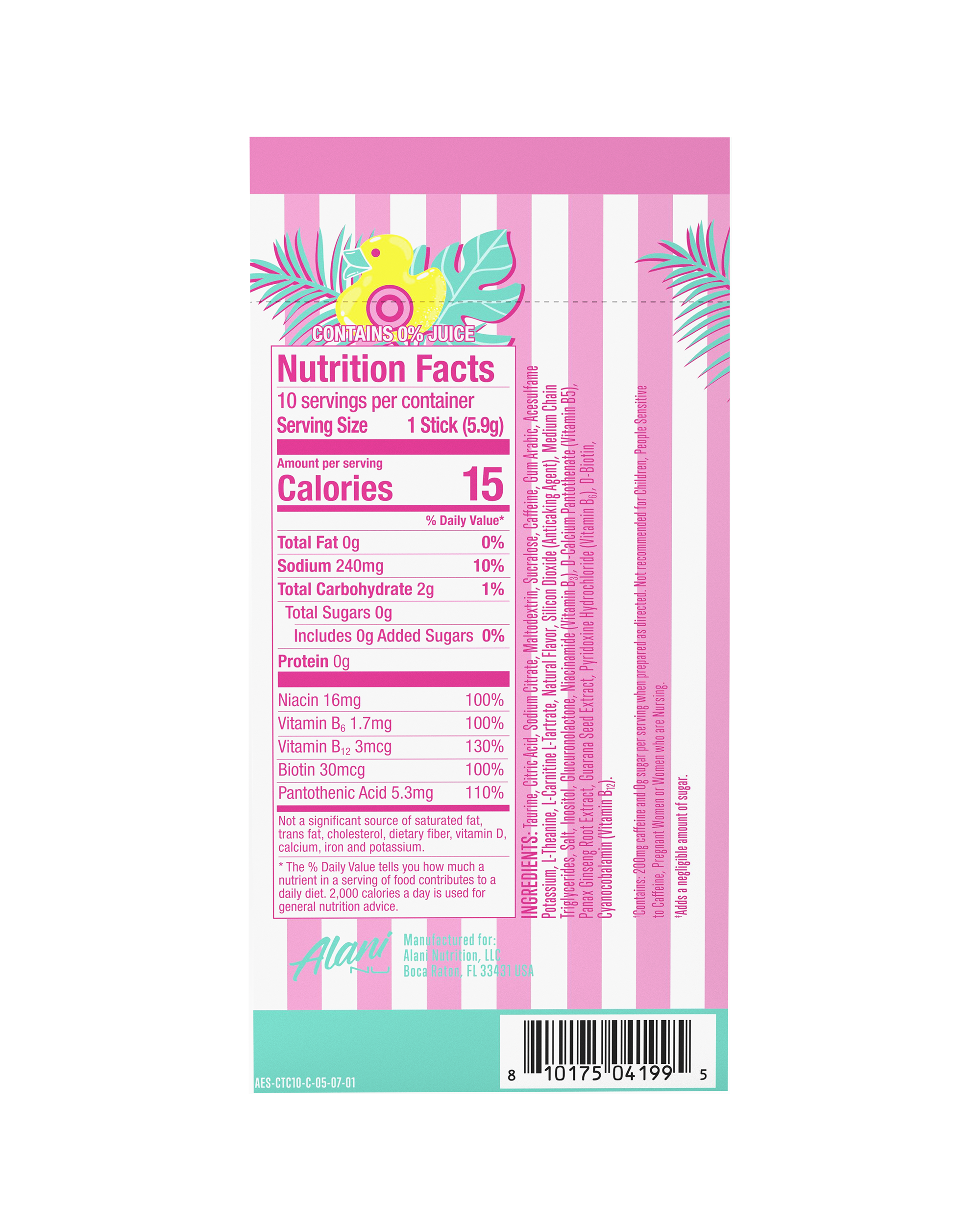 Energy Sticks - Cotton Candy - Morning Ready Pre Workout Drink Mix