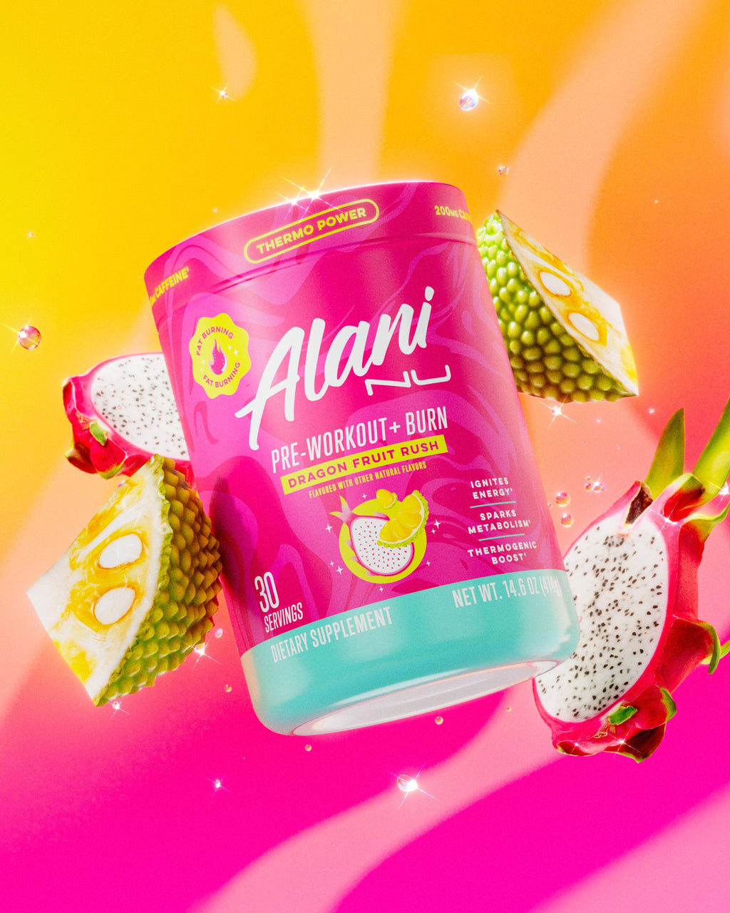 Pre-Workout+ Burn - Dragon Fruit Rush - Chilled Powder Drink Mix