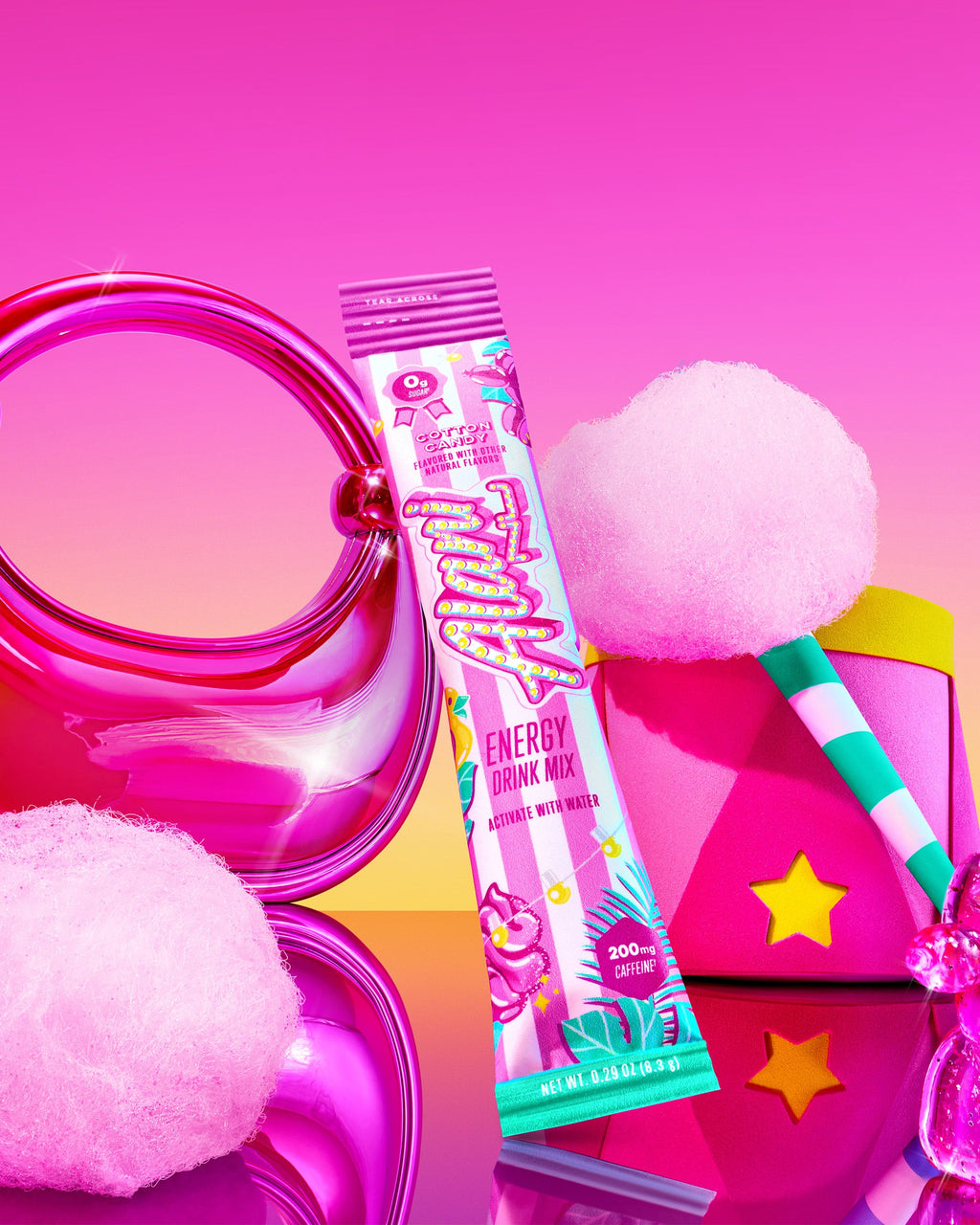 Energy Sticks - Cotton Candy - Morning Ready Pre Workout Drink Mix