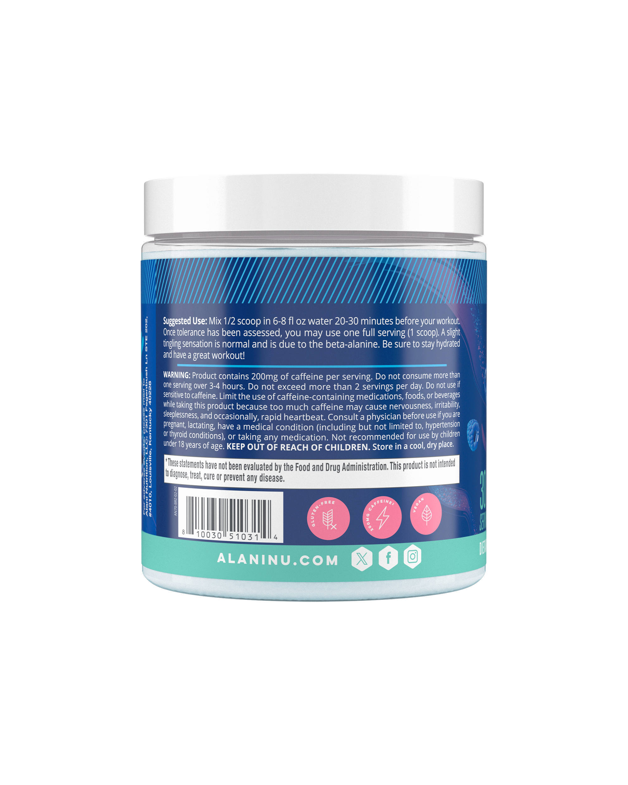 Pre-Workout - Breezeberry - Sparkling Shaker Cup Drink