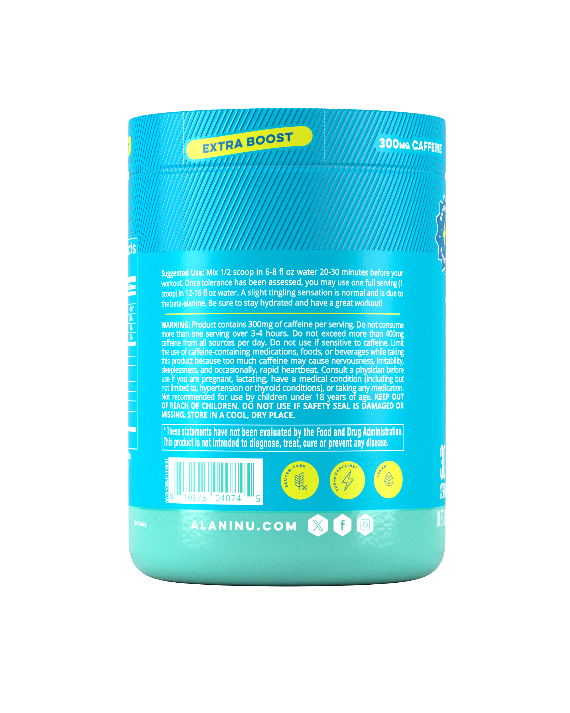 Pre-Workout+ - Blue Slush - Active Day Wellness Drink Mix