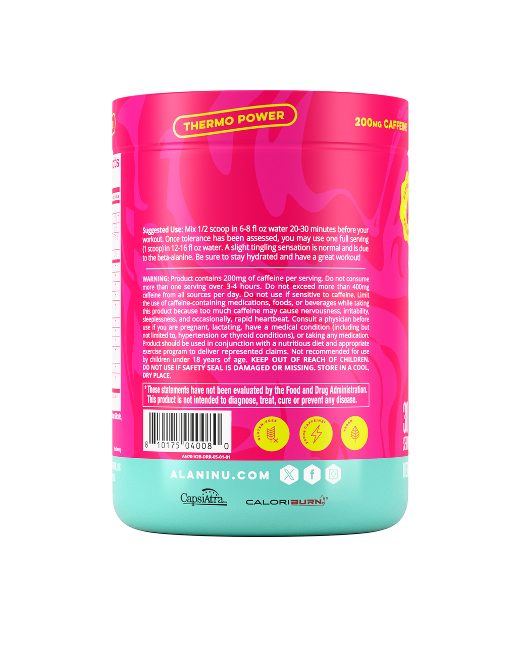Pre-Workout+ Burn - Dragon Fruit Rush - Chilled Powder Drink Mix