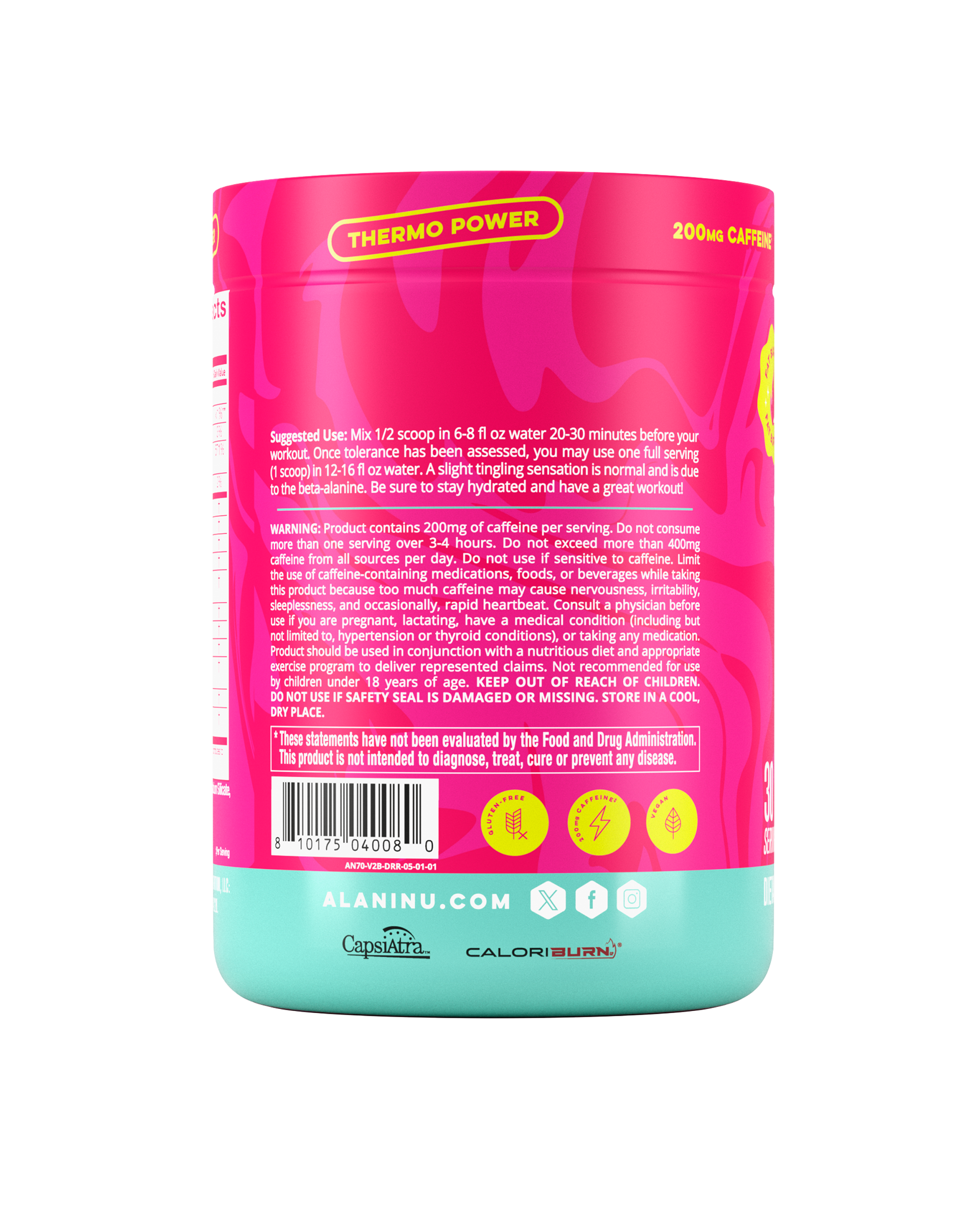 Pre-Workout+ Burn - Dragon Fruit Rush - Chilled Powder Drink Mix