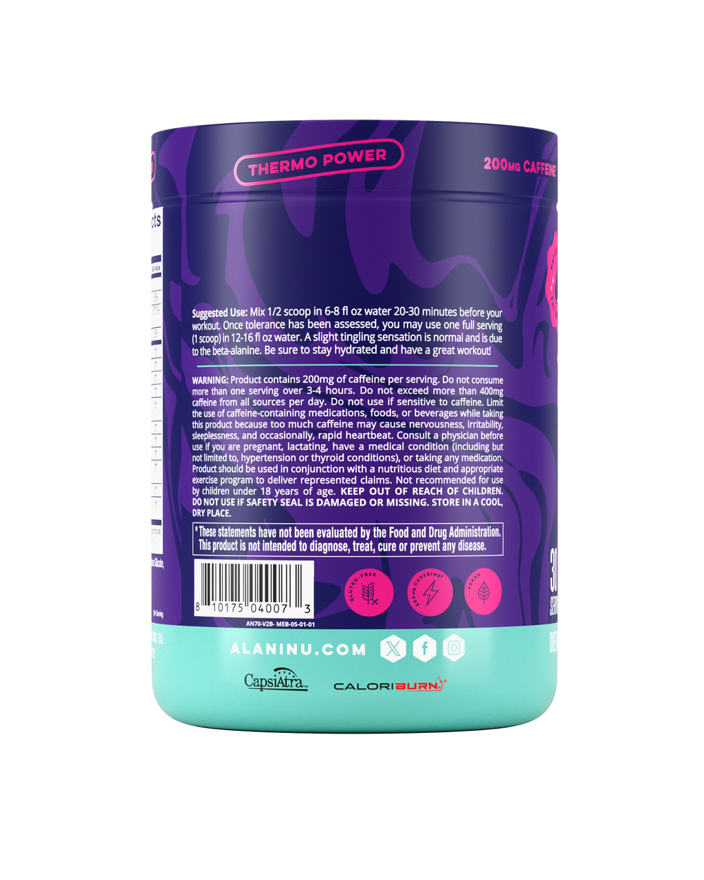 Pre-Workout+ Burn - Melonberry Blast - Morning Ready Drink Powder