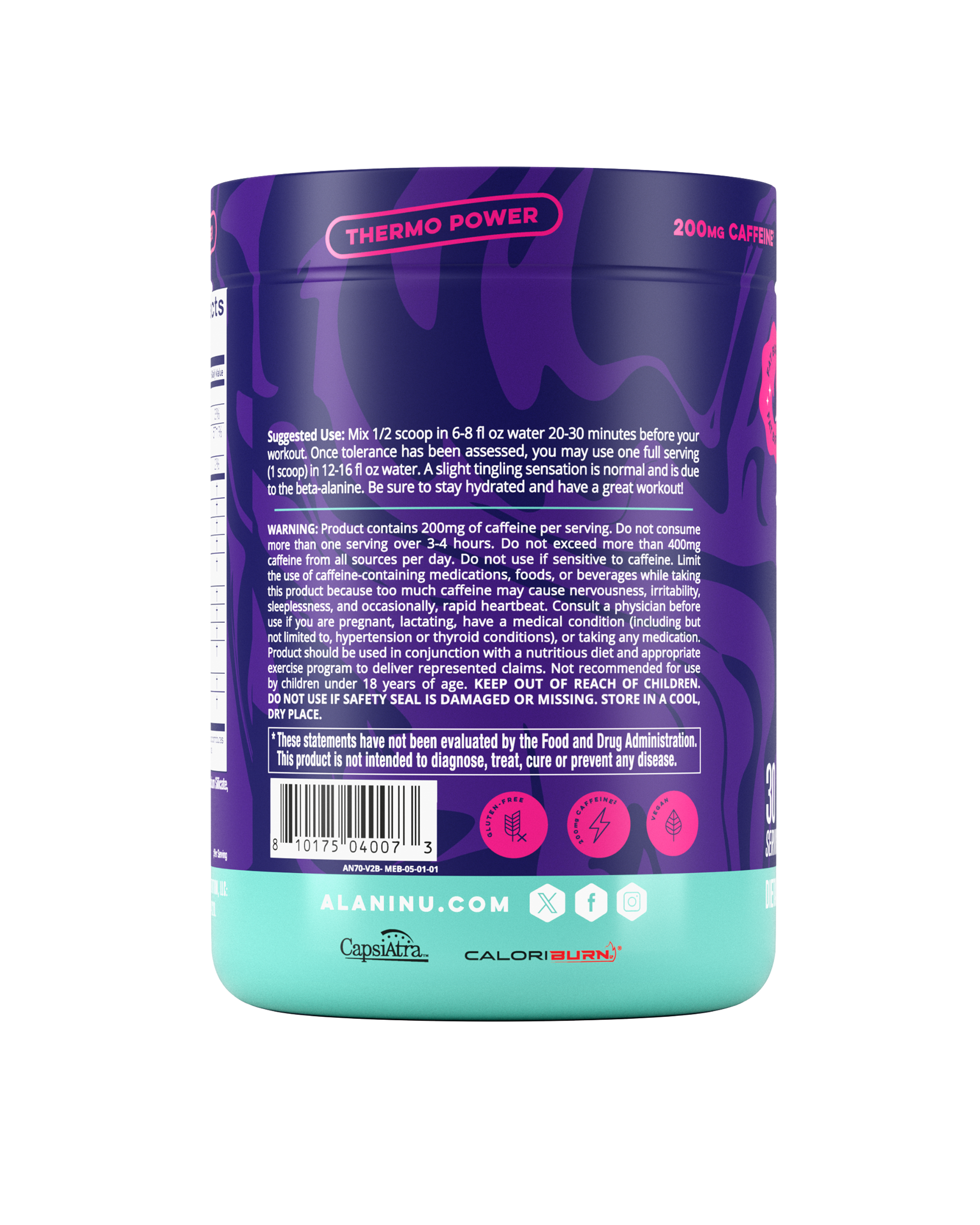 Pre-Workout+ Burn - Melonberry Blast - Morning Ready Drink Powder