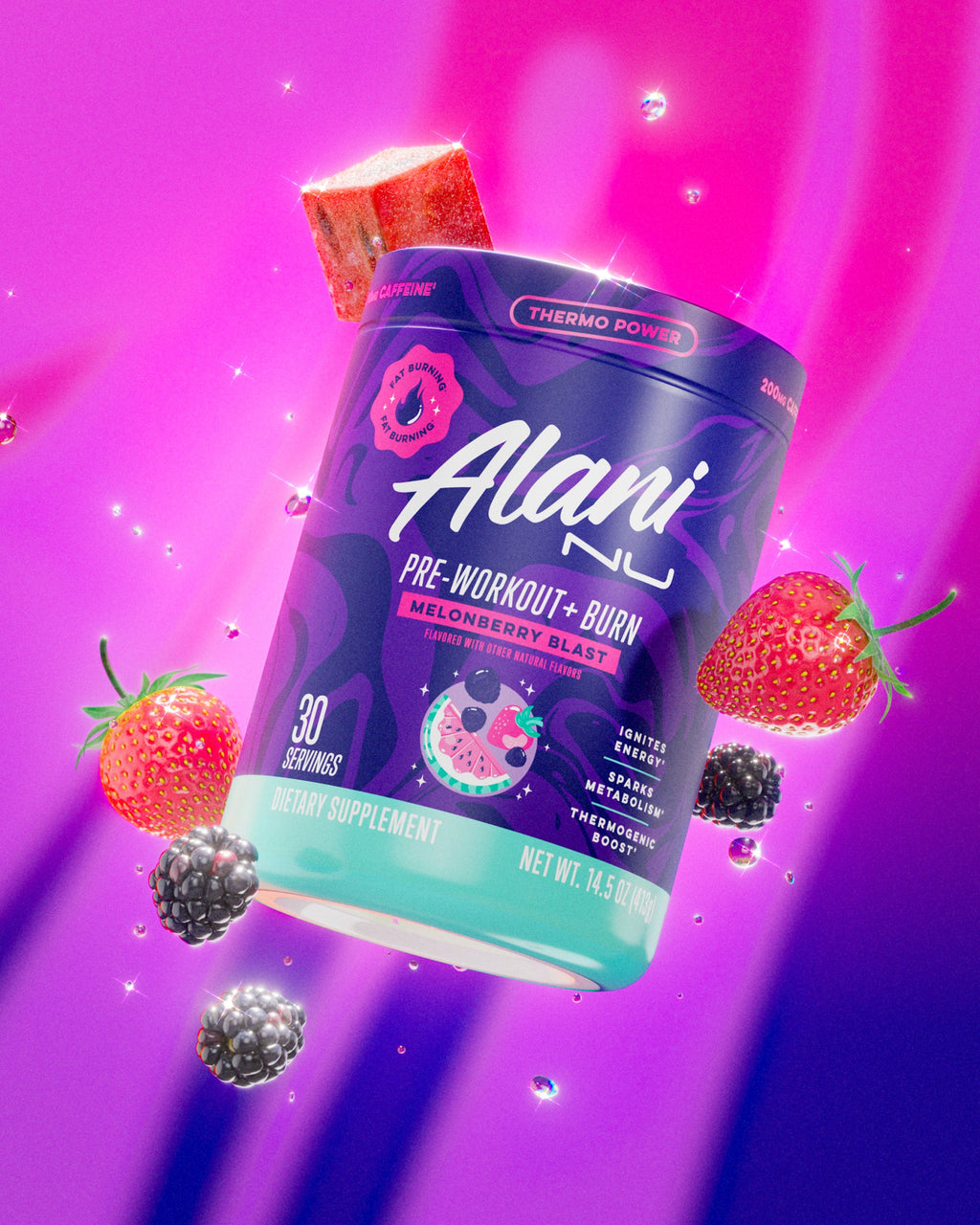 Pre-Workout+ Burn - Melonberry Blast - Morning Ready Drink Powder