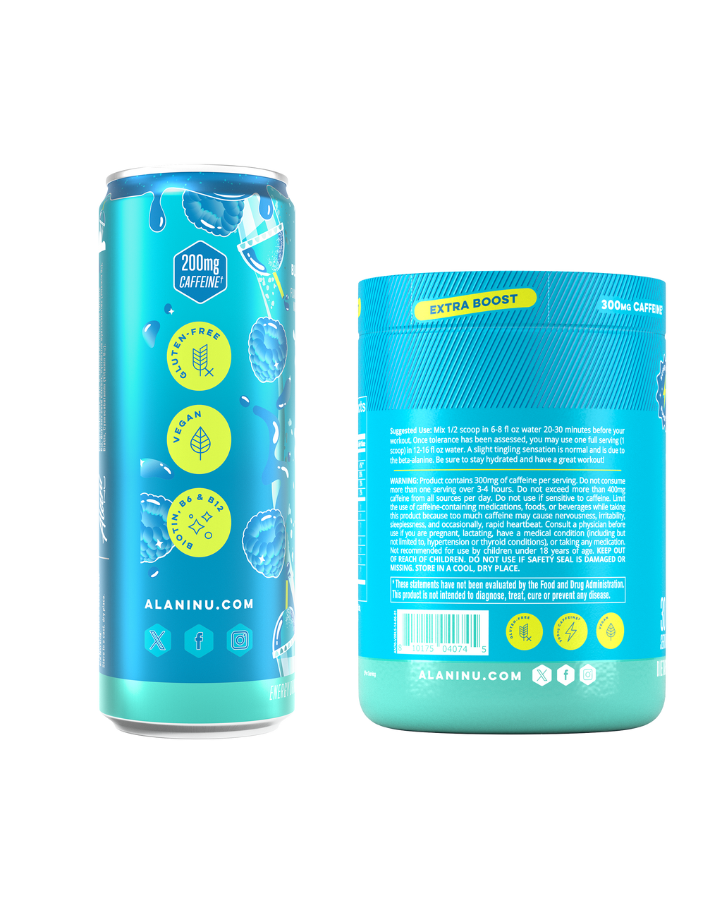 Energy Drink & Pre-Workout+ - Blue Slush - Morning Ready Electrolyte Drink Mix
