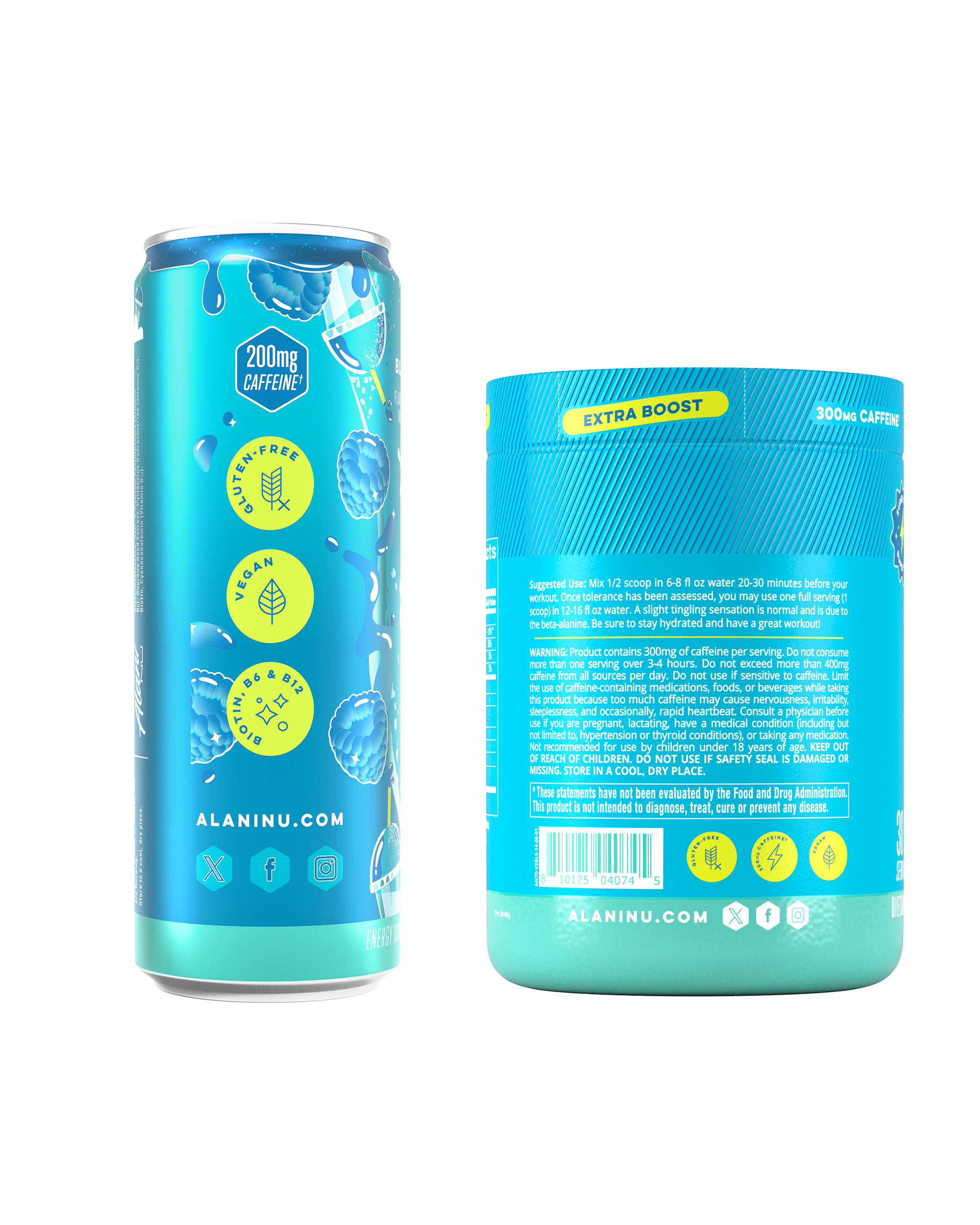 Energy Drink & Pre-Workout+ - Blue Slush - Morning Ready Electrolyte Drink Mix