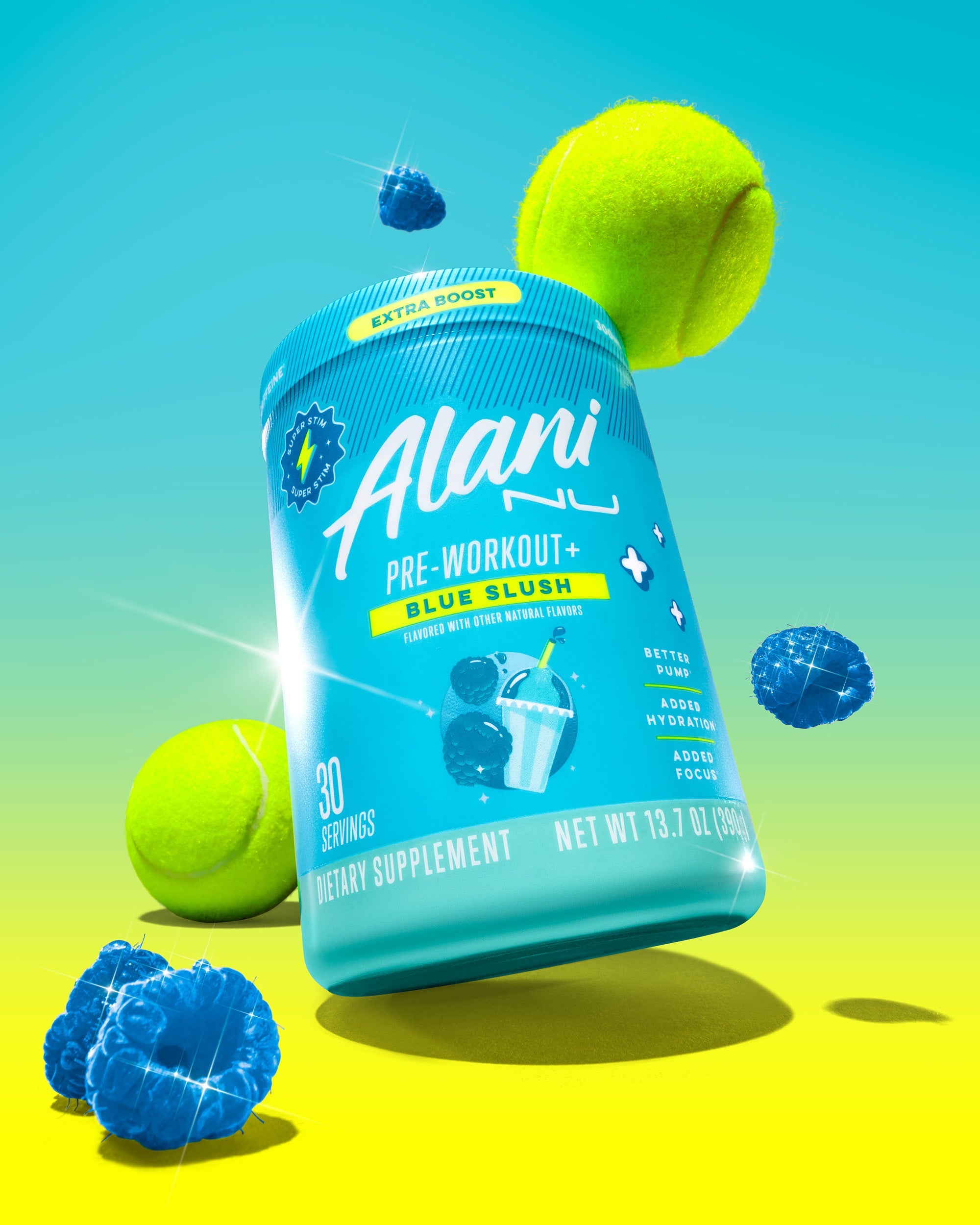 Energy Drink & Pre-Workout+ - Blue Slush - Morning Ready Electrolyte Drink Mix