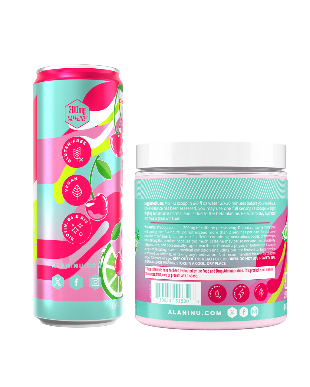 Energy Drink & Pre-Workout - Cherry Twist - Sparkling Drink Powder
