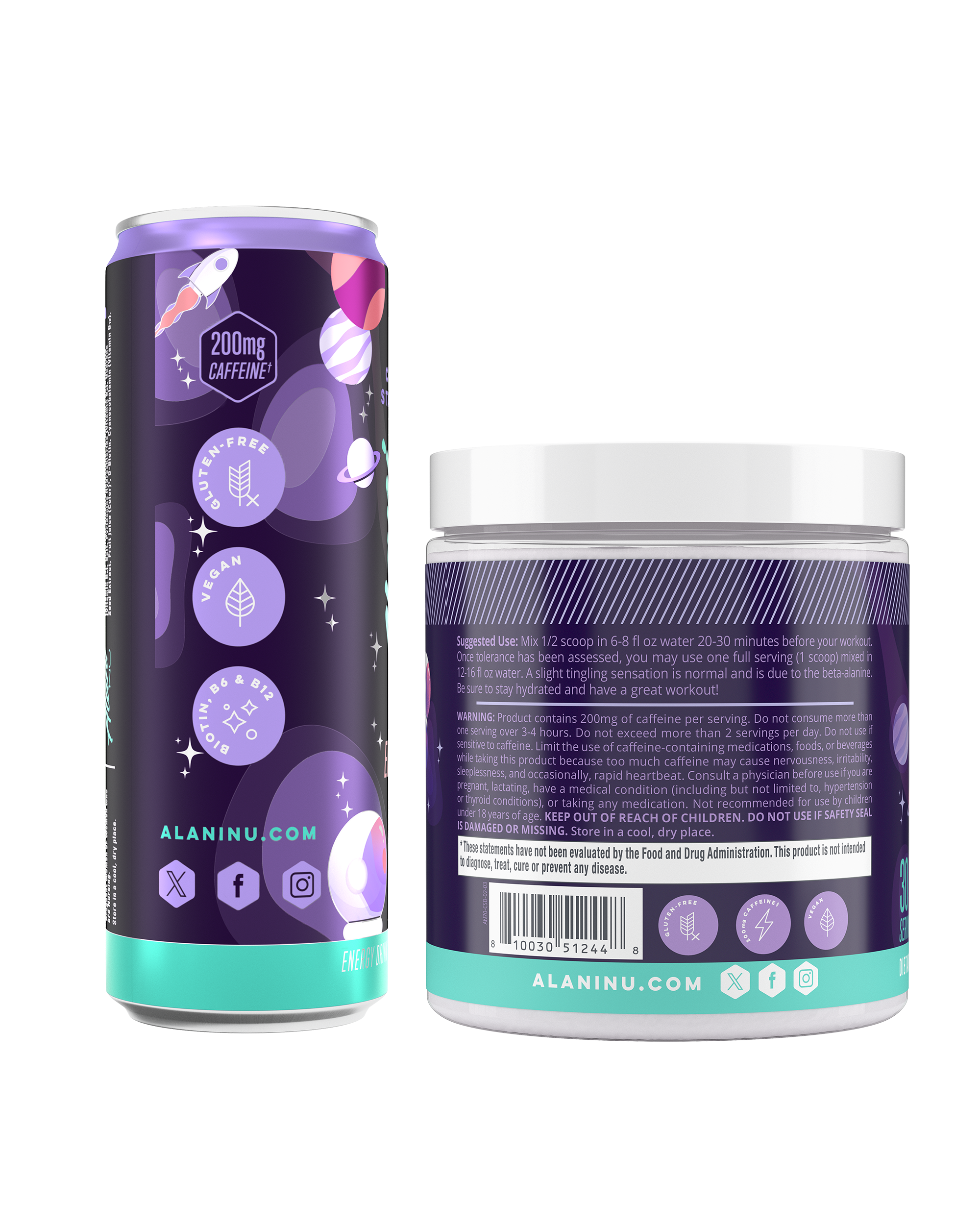 Energy Drink & Pre-Workout - Cosmic Stardust - Smooth Drink Powder