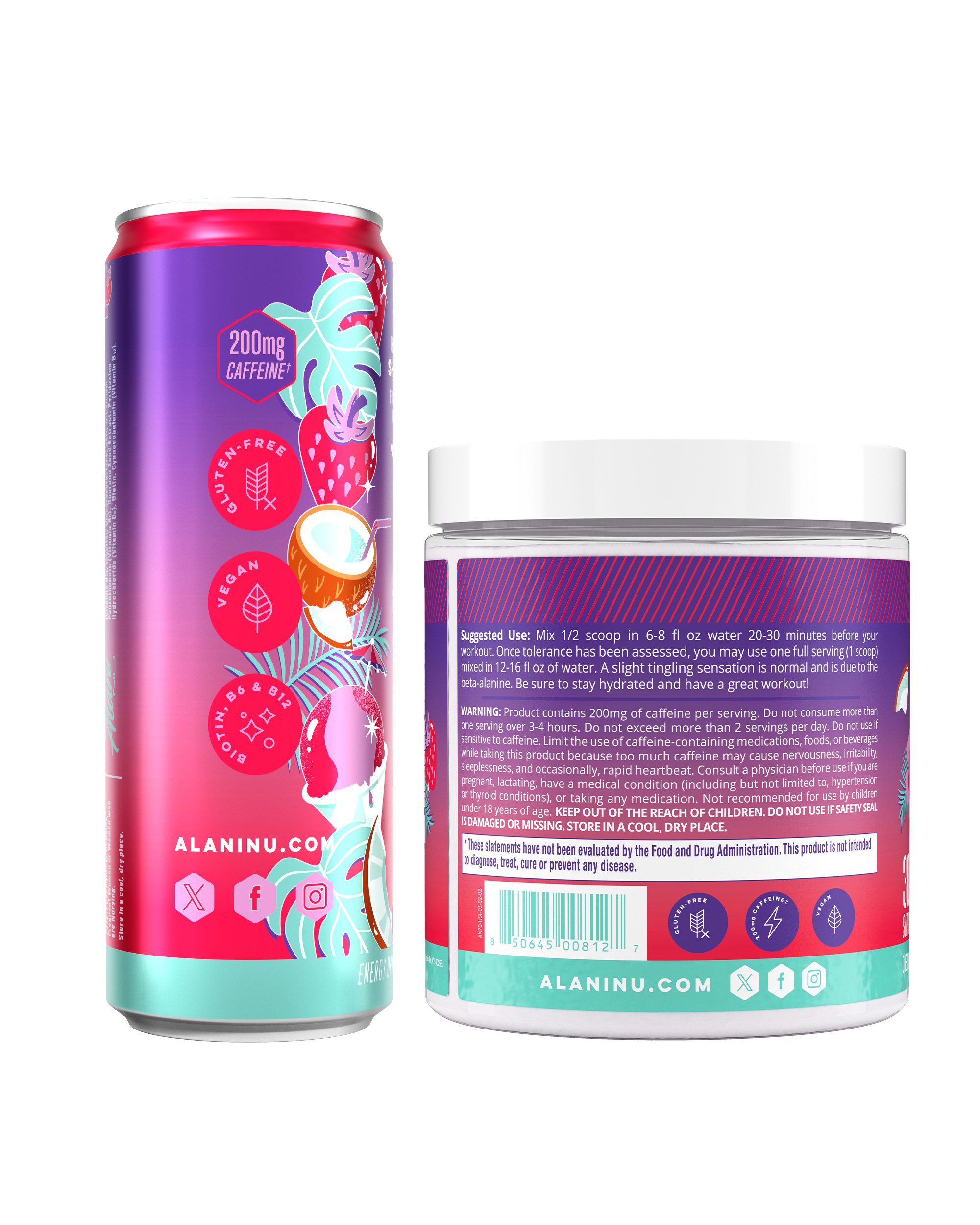 Energy Drink & Pre-Workout - Hawaiian Shaved Ice - Morning Ready On The Go Drink