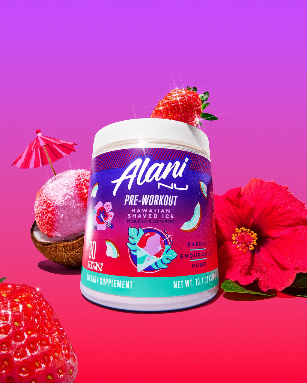 Energy Drink & Pre-Workout - Hawaiian Shaved Ice - Morning Ready On The Go Drink