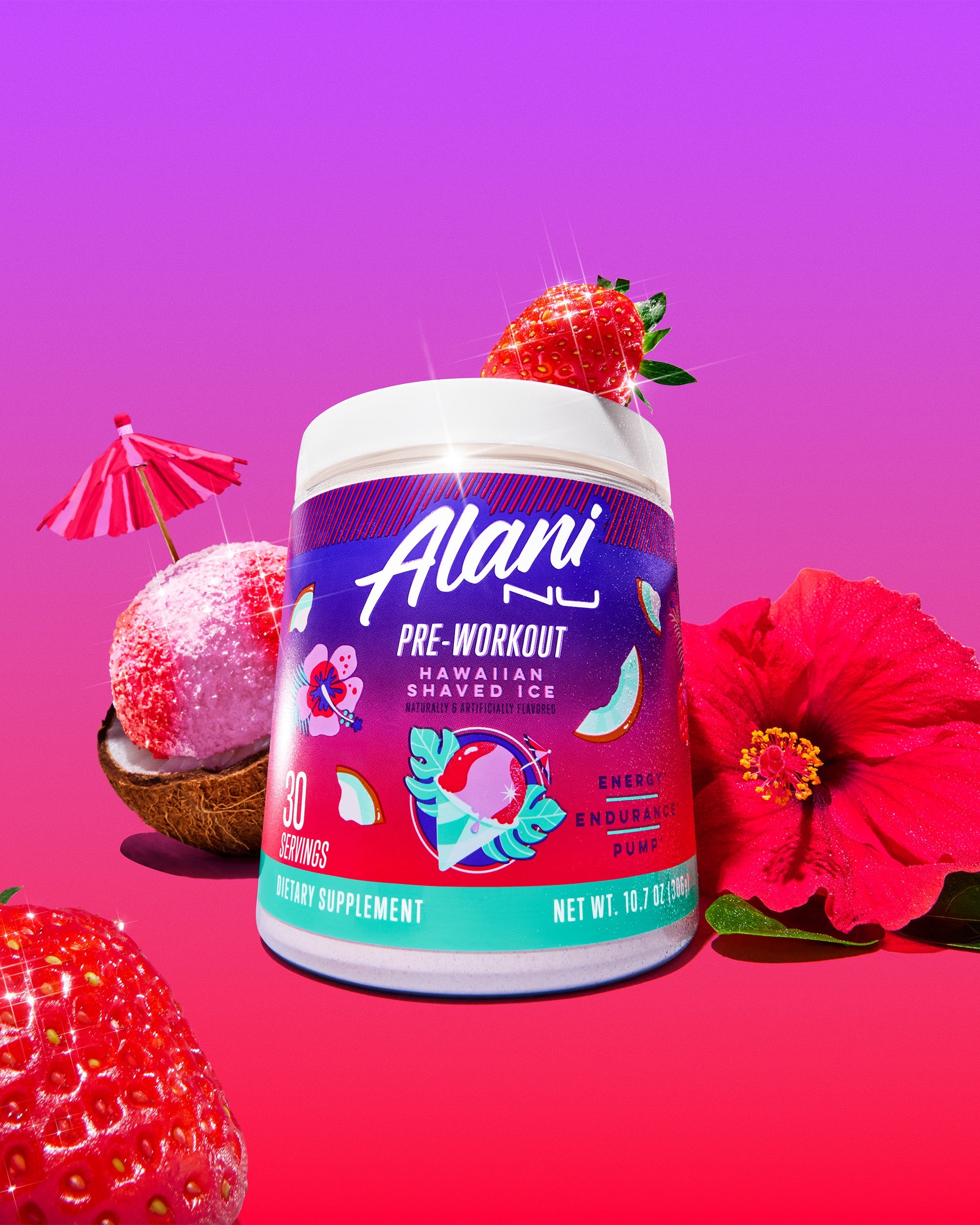Energy Drink & Pre-Workout - Hawaiian Shaved Ice - Morning Ready On The Go Drink
