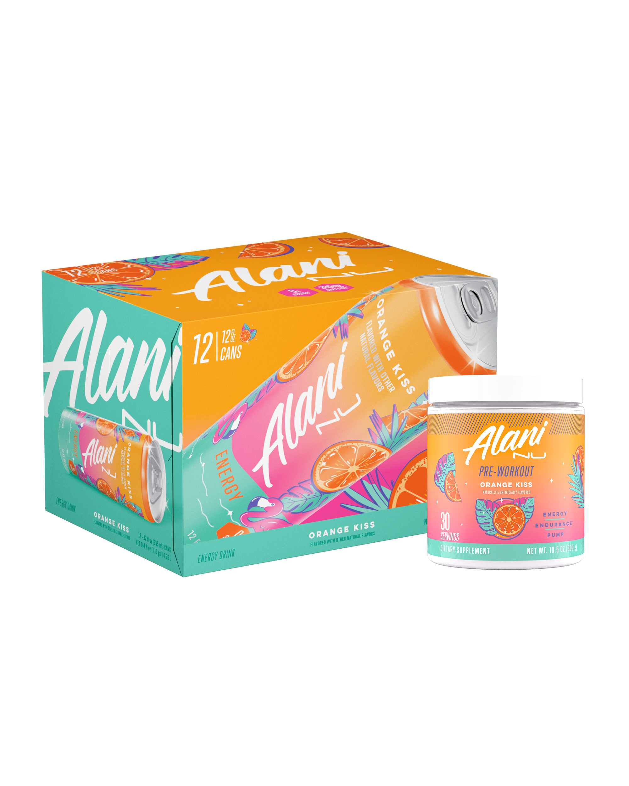 Energy Drink & Pre-Workout - Orange Kiss - Clean Taste Fitness Drink Mix