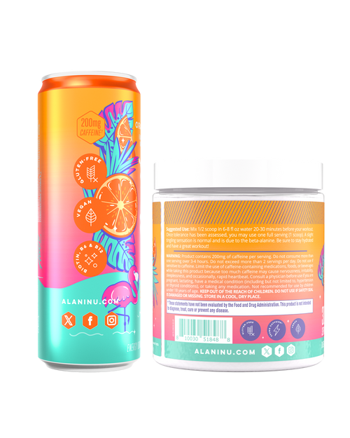 Energy Drink & Pre-Workout - Orange Kiss - Clean Taste Fitness Drink Mix