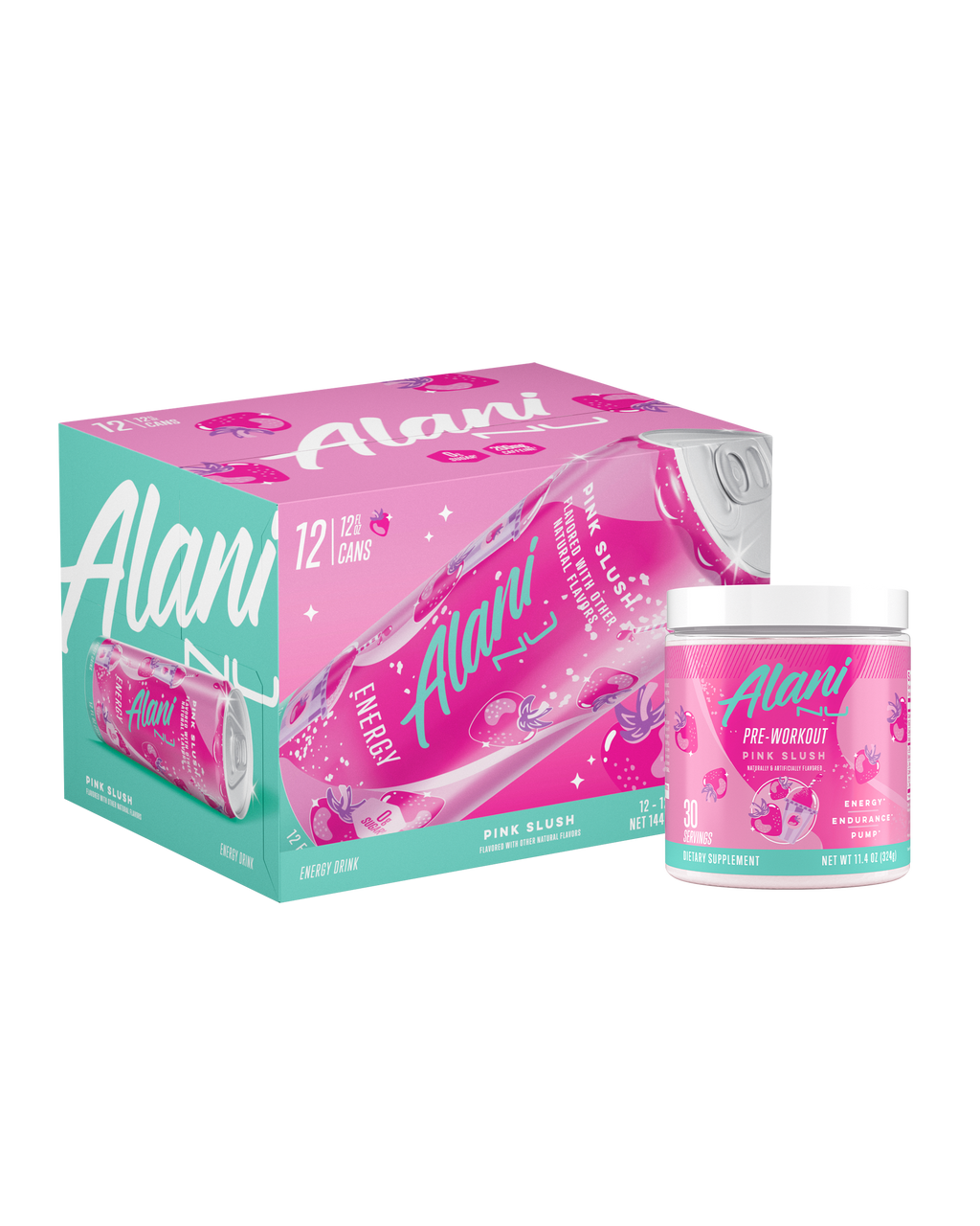 Energy Drink & Pre-Workout - Pink Slush - Smooth Gym Drink Mix