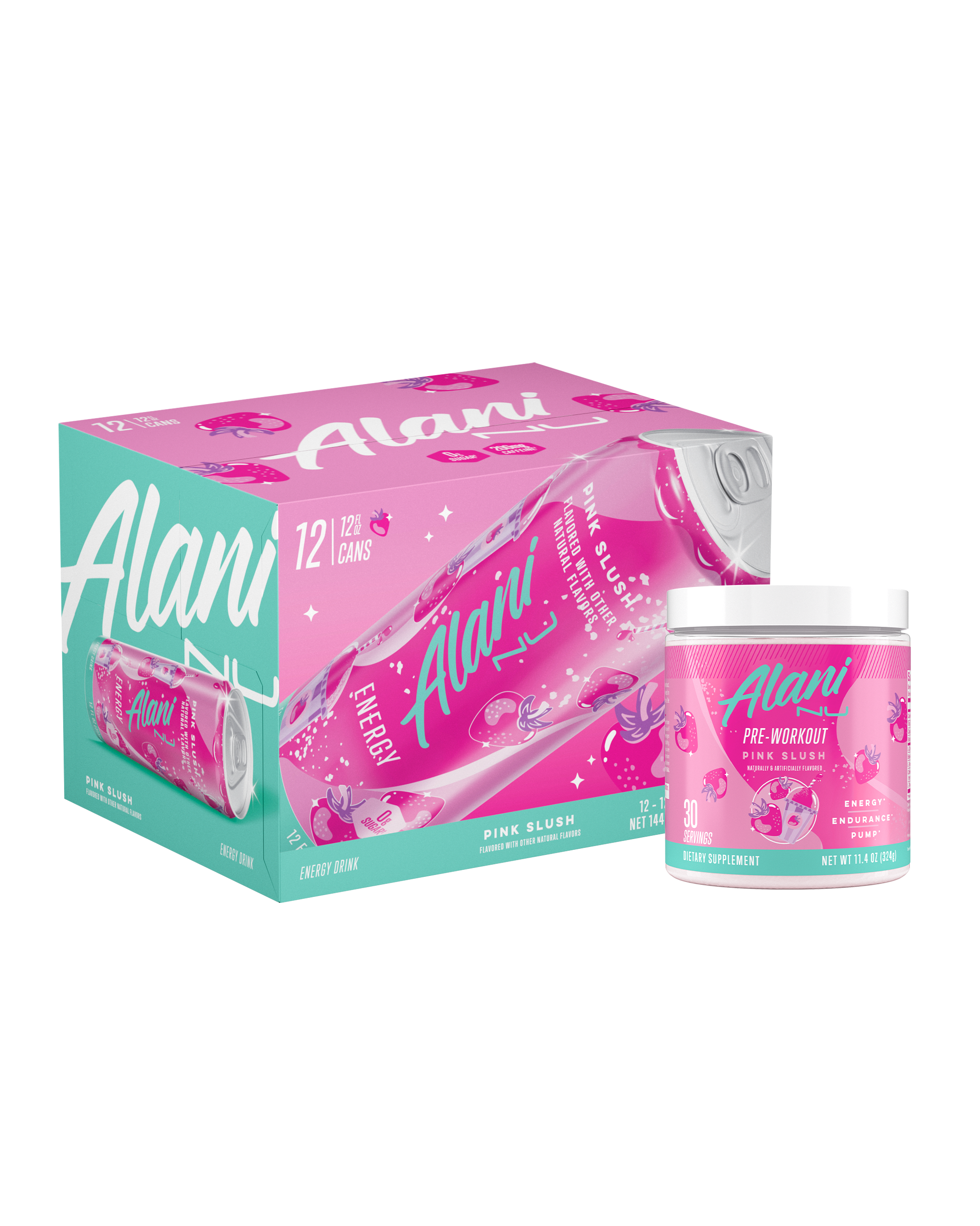 Energy Drink & Pre-Workout - Pink Slush - Smooth Gym Drink Mix