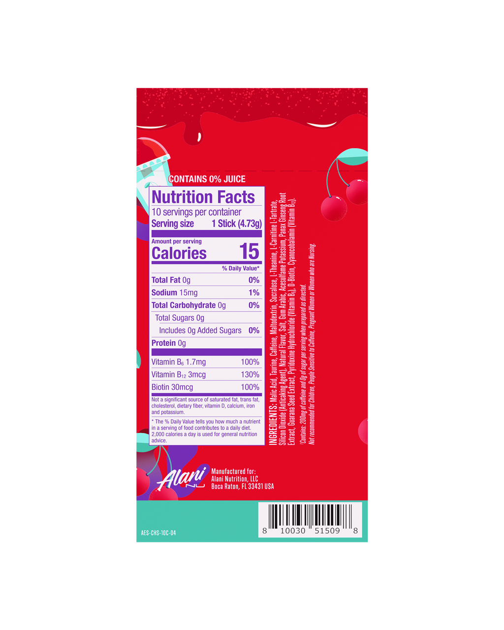 Energy Sticks - Cherry Slush - Morning Ready Energy Drink Mix