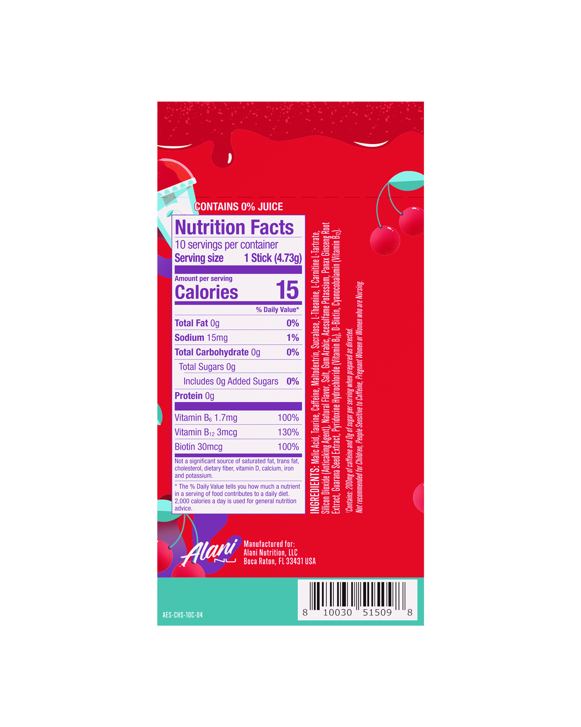 Energy Sticks - Cherry Slush - Morning Ready Energy Drink Mix