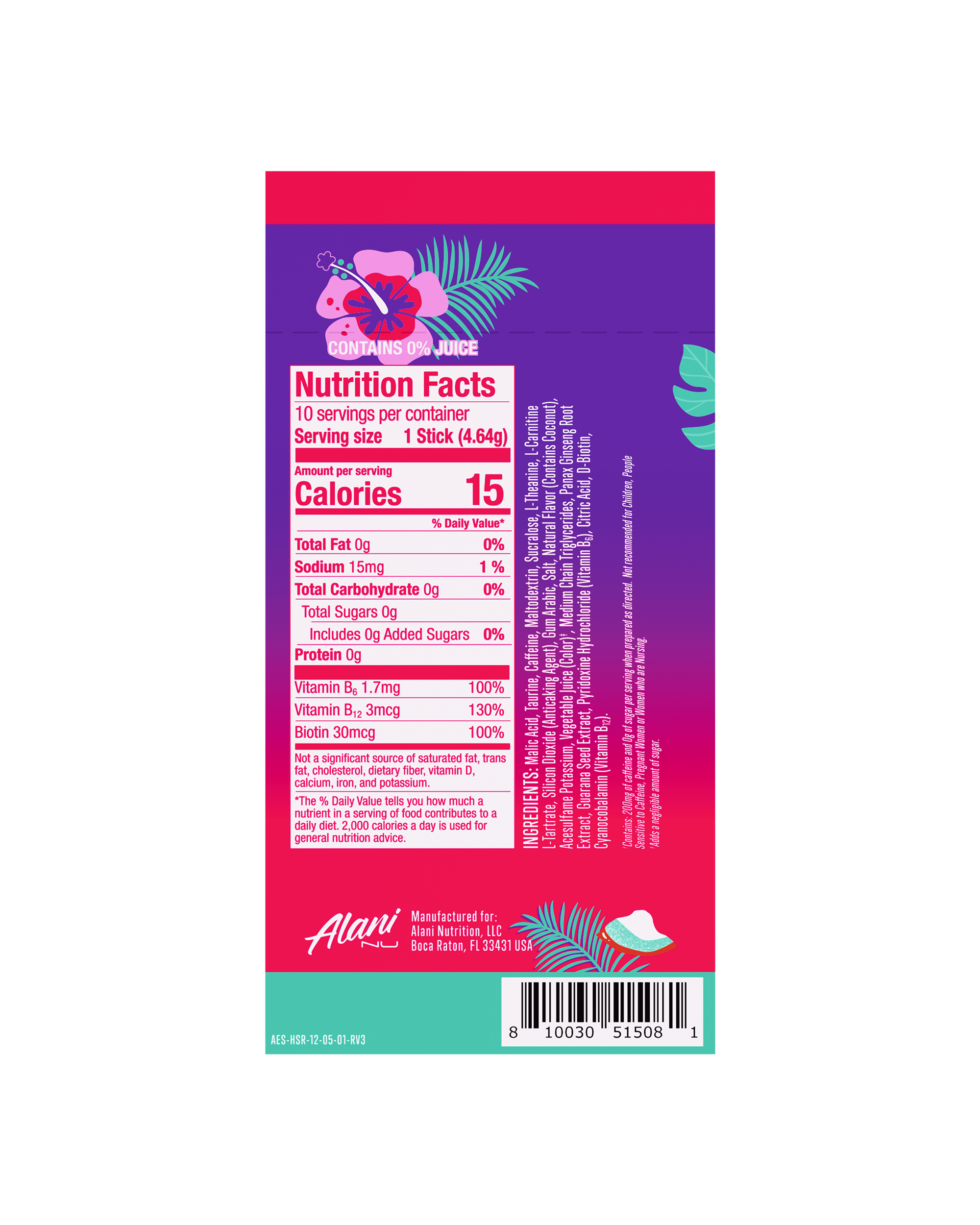 Energy Sticks - Hawaiian Shaved Ice - Morning Ready Drink Mix