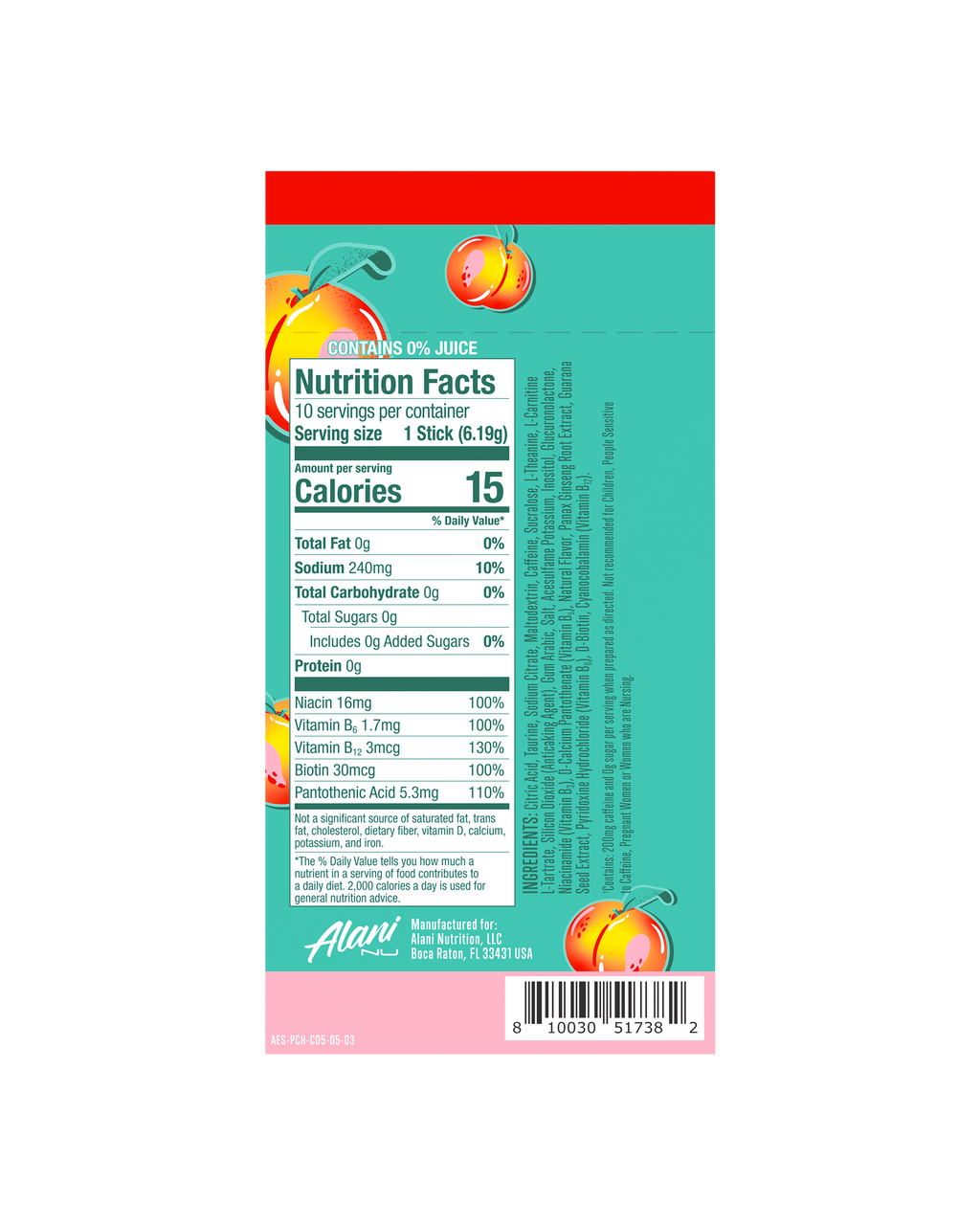 Energy Sticks - Juicy Peach - Clean Taste Canned Energy Drink