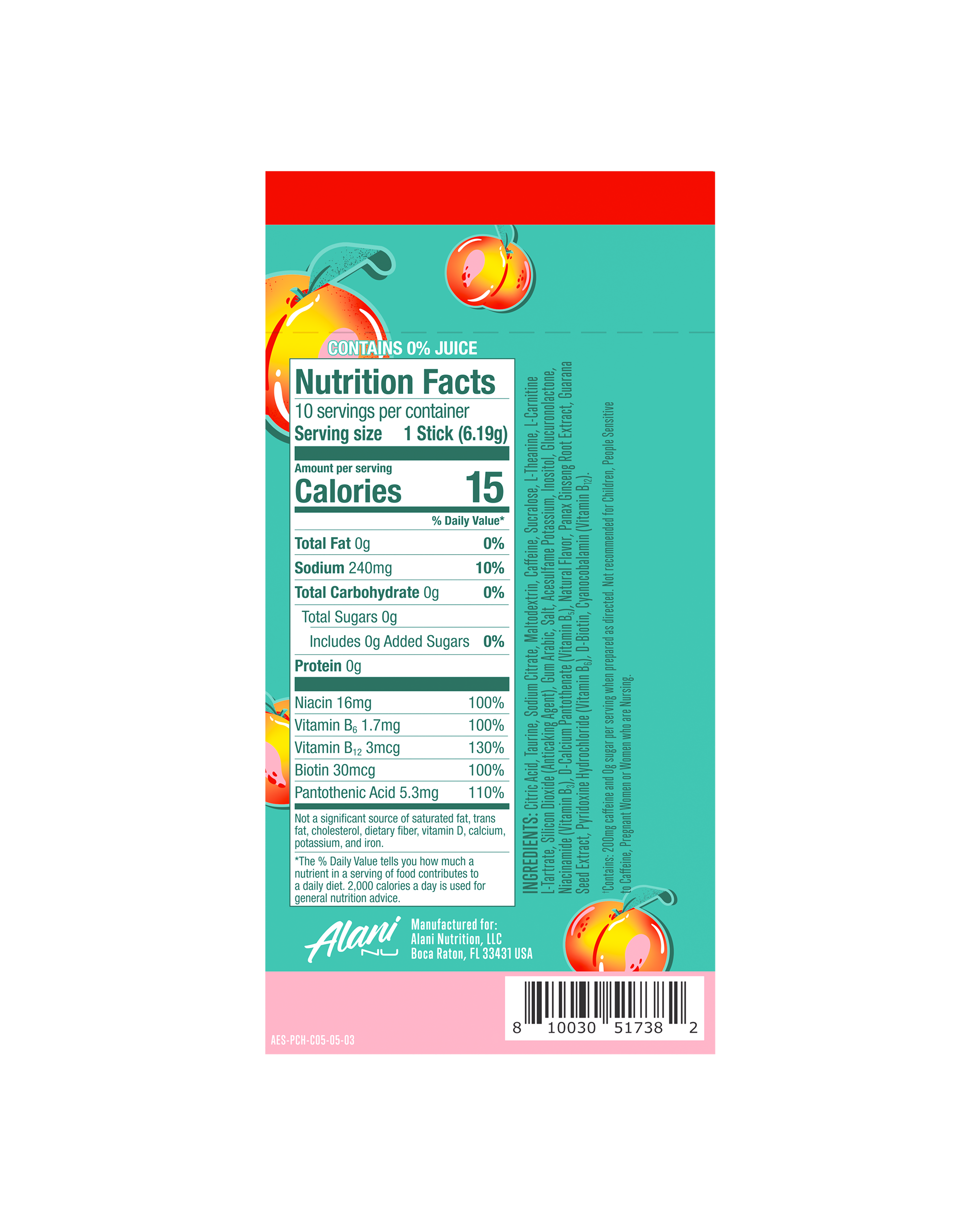 Energy Sticks - Juicy Peach - Clean Taste Canned Energy Drink