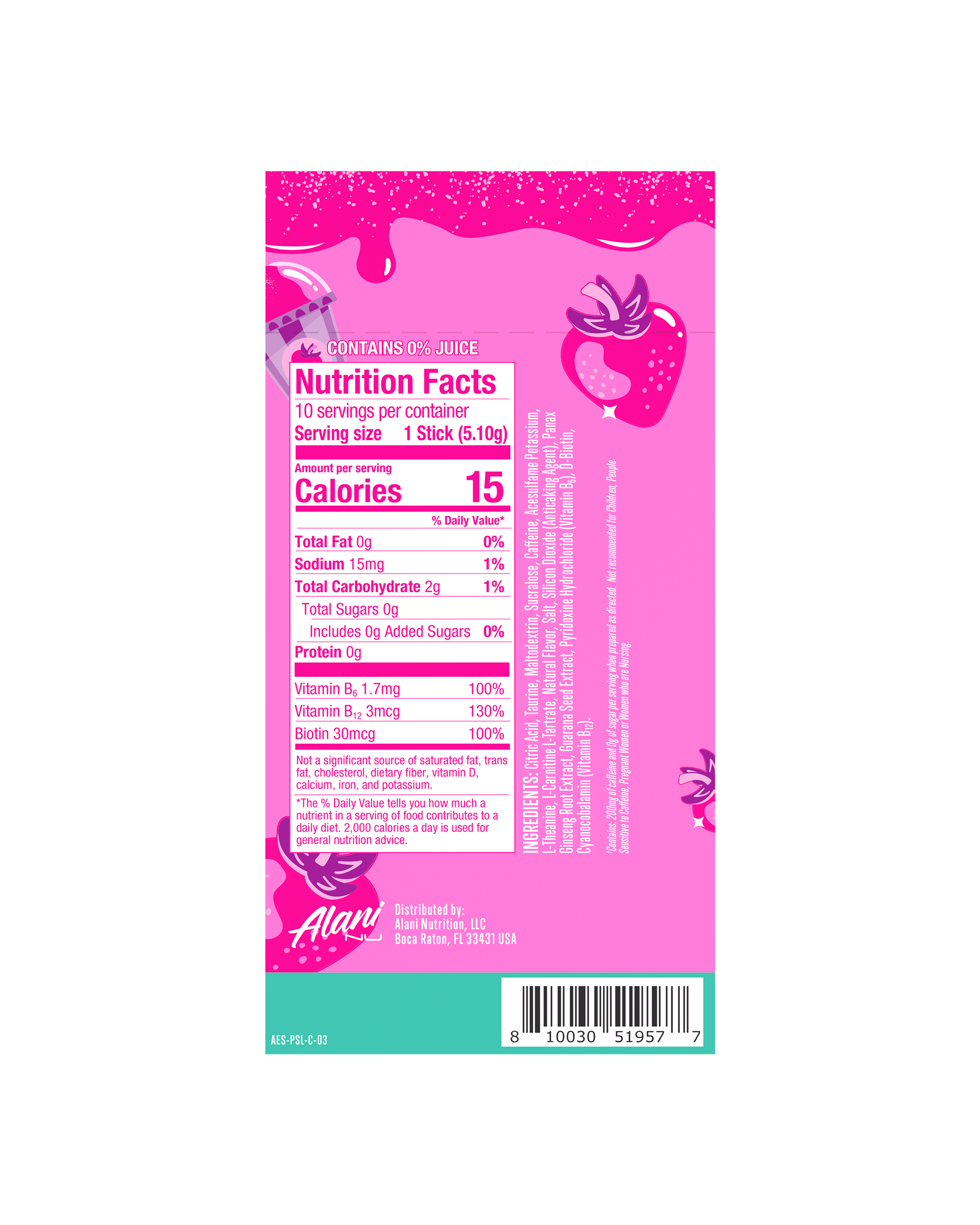 Energy Sticks - Pink Slush - Active Day Energy Drink Mix